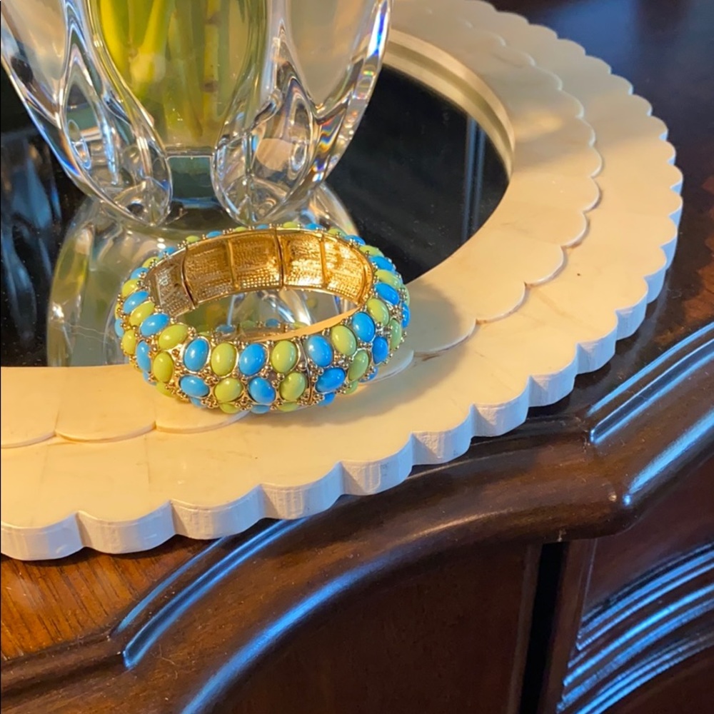 Turquoise and lime bracelet
